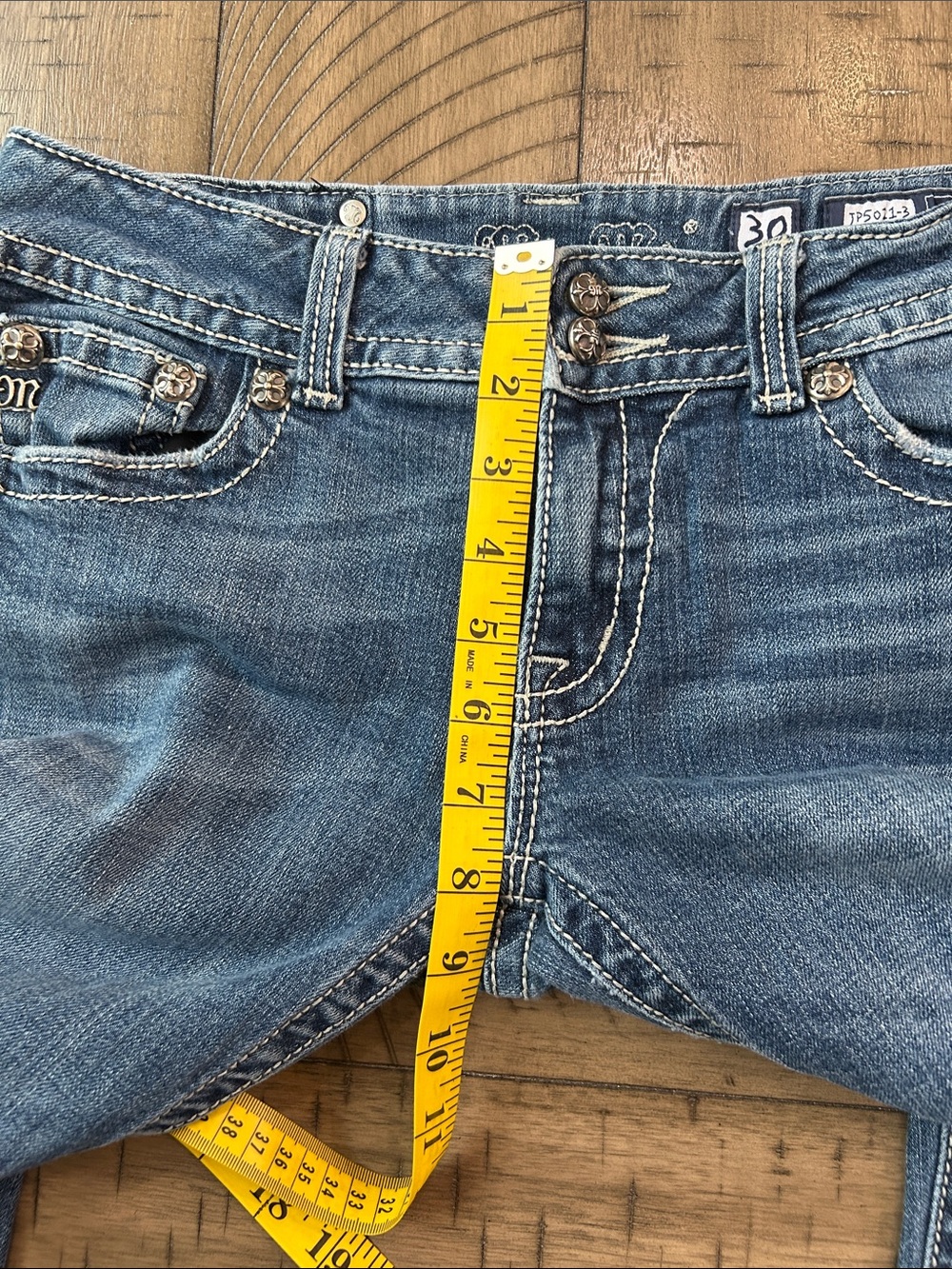 Miss Me Women’s Bootcut Jeans JP5011-3 waist 30 inseam 31 (hemmed) (H-37) - Picture 7 of 8